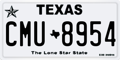 TX license plate CMU8954