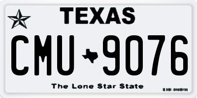 TX license plate CMU9076
