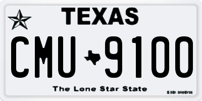 TX license plate CMU9100