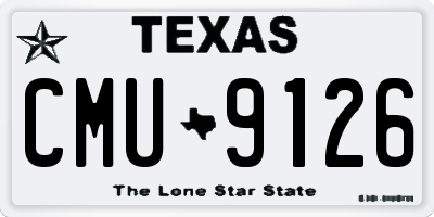 TX license plate CMU9126