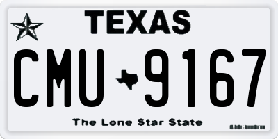 TX license plate CMU9167