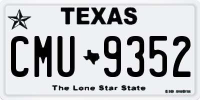 TX license plate CMU9352