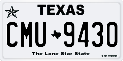 TX license plate CMU9430