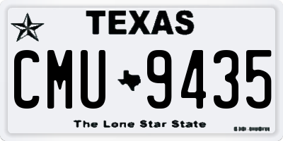 TX license plate CMU9435