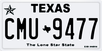 TX license plate CMU9477