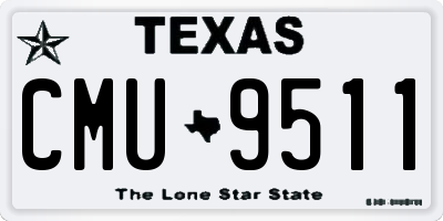 TX license plate CMU9511