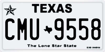 TX license plate CMU9558