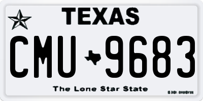 TX license plate CMU9683