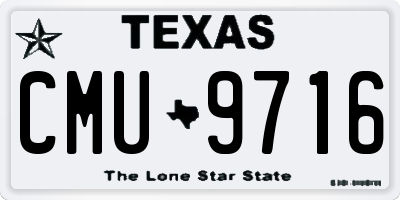 TX license plate CMU9716
