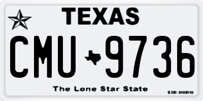 TX license plate CMU9736