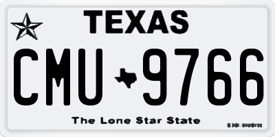 TX license plate CMU9766