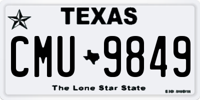 TX license plate CMU9849