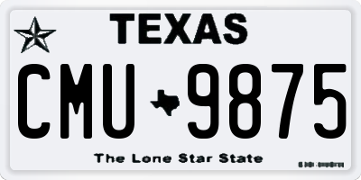 TX license plate CMU9875