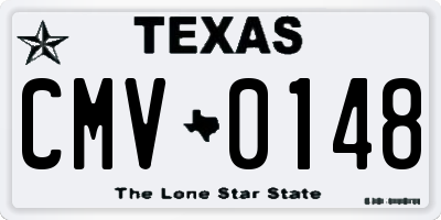 TX license plate CMV0148