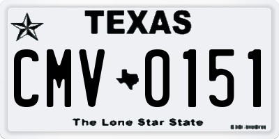 TX license plate CMV0151