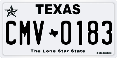 TX license plate CMV0183