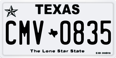 TX license plate CMV0835