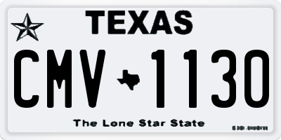 TX license plate CMV1130