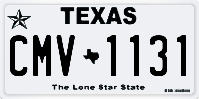 TX license plate CMV1131