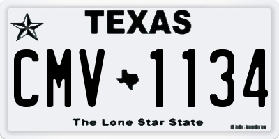 TX license plate CMV1134
