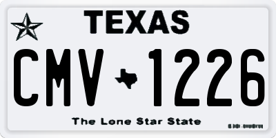 TX license plate CMV1226