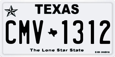 TX license plate CMV1312
