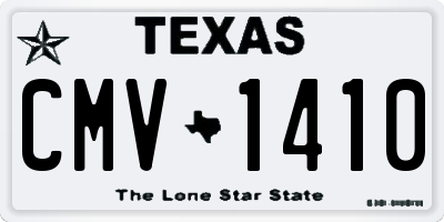 TX license plate CMV1410