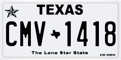TX license plate CMV1418