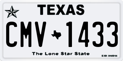 TX license plate CMV1433