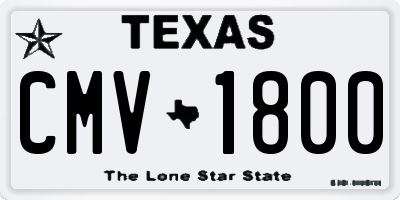 TX license plate CMV1800