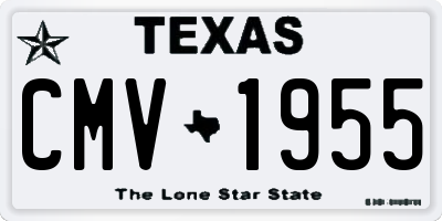 TX license plate CMV1955