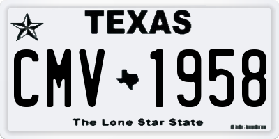 TX license plate CMV1958