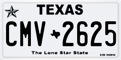 TX license plate CMV2625