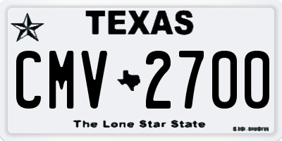 TX license plate CMV2700