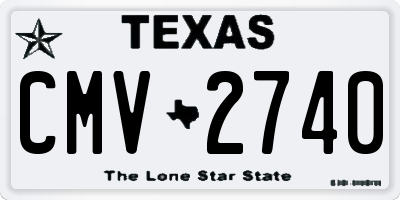 TX license plate CMV2740