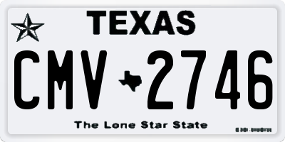 TX license plate CMV2746