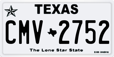 TX license plate CMV2752