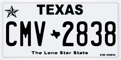 TX license plate CMV2838