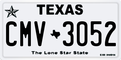 TX license plate CMV3052