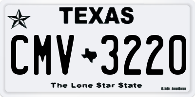 TX license plate CMV3220