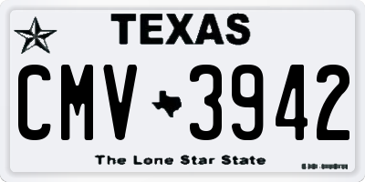 TX license plate CMV3942
