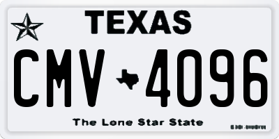 TX license plate CMV4096