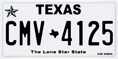 TX license plate CMV4125