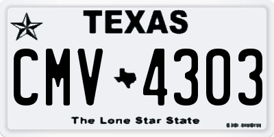TX license plate CMV4303