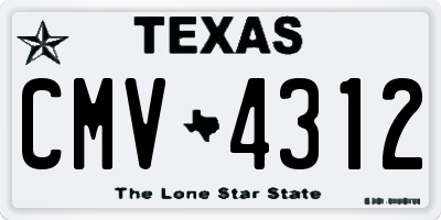 TX license plate CMV4312