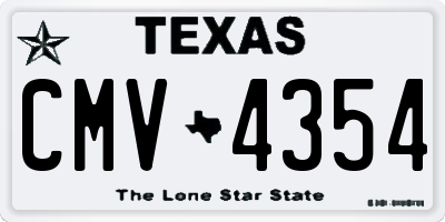 TX license plate CMV4354