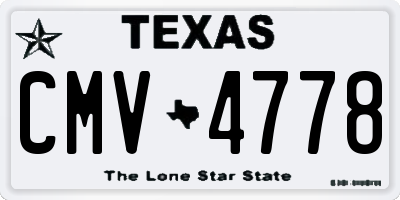 TX license plate CMV4778