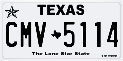 TX license plate CMV5114