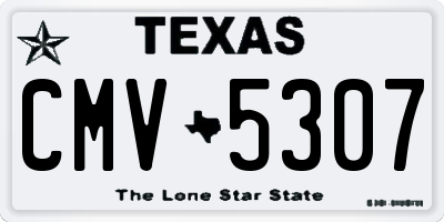 TX license plate CMV5307