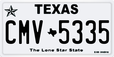 TX license plate CMV5335